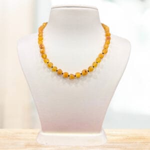 Damla Kehribar Kolye (Mat) (Sertifikalı Özel Seri)