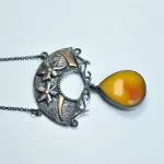 Kehribar Taşı Gümüş Kolye (Özel Seri) - Görsel 2