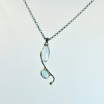 Mavi Topaz ve Zümrüt Taşı Gümüş Kolye (Özel Seri) - Görsel 3
