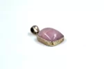 Pembe Kuvars Gümüş Kolye Ucu Kare - Görsel 5