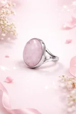 Pembe Kuvars Gümüş Yüzük