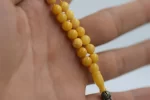 Orijinal Damla Kehribar Kapsül Kesim Tesbih Alpaga Gümüş Püskül - Görsel 2