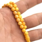 Orijinal Damla Kehribar Kapsül Kesim Tesbih Gümüş Püskül