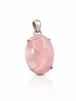 Pembe Kuvars Gümüş Kolye