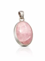 Pembe Kuvars Gümüş Kolye