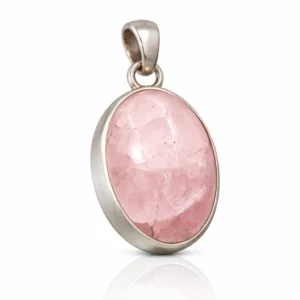 Pembe Kuvars Gümüş Kolye