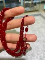 Usta İşi Kapsül Kesim Sıkma Kehribar Tesbih - Görsel 3