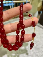 Sıkma Kehribar Tesbih – Arpa Kesim - Görsel 3