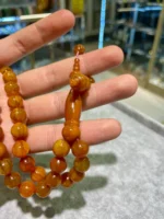 Osmanlı Sıkma Kehribar Arpa Kesim Usta İşi Tespih - Görsel 3