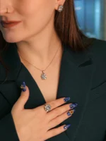 Mavi Topaz Set – Saf Berraklık, Zarafet ve Gökyüzü Işıltısı - Görsel 2