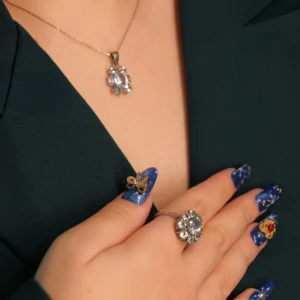 Mavi Topaz Set – Saf Berraklık, Zarafet ve Gökyüzü Işıltısı