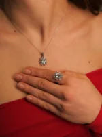 Mavi Topaz Set – Saf Berraklık, Zarafet ve Gökyüzü Işıltısı