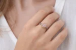 Pembe Kuvars Gümüş Yüzük - Görsel 2