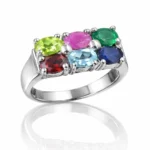 Safir, Yakut, Zebercet, Topaz, Lal & Akikli Özel Tasarım Gümüş Yüzük