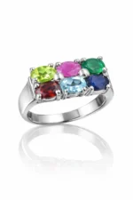 Safir, Yakut, Zebercet, Topaz, Lal & Akikli Özel Tasarım Gümüş Yüzük