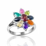 Safir, Yakut, Zebercet, Topaz, Sitrin, Lal & Akikli Özel Tasarım Gümüş Yüzük