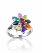 Safir, Yakut, Zebercet, Topaz, Sitrin, Lal & Akikli Özel Tasarım Gümüş Yüzük