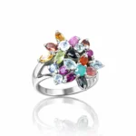 Safir, Yakut, Zebercet, Topaz, Sitrin, Lal & Akikli Özel Tasarım Gümüş Yüzük