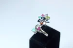 Safir, Yakut, Topaz, Zebercet, Lal, Zümrüt & Dumanlı Kuvars Özel Tasarım Gümüş Yüzük - Görsel 3