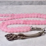 Pembe Kuvars Tesbih – 99’lu Alpaka İmame (8mm)