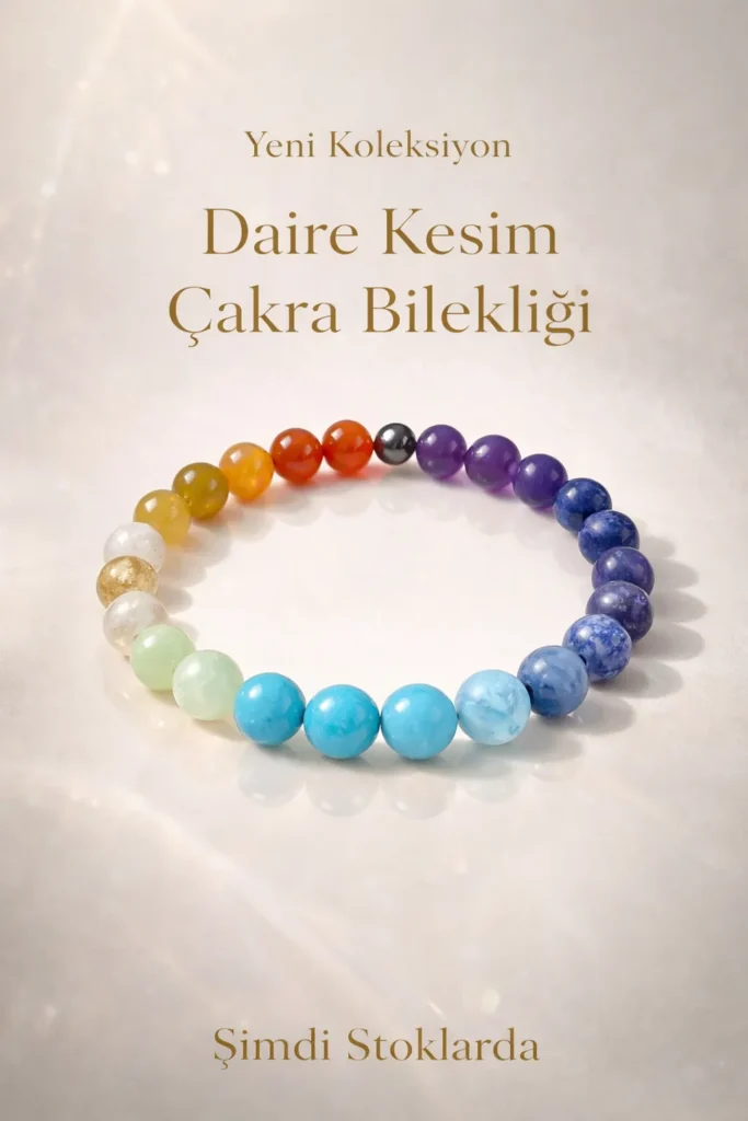 Daire Kesim Çakra Doğal Taş Bileklik