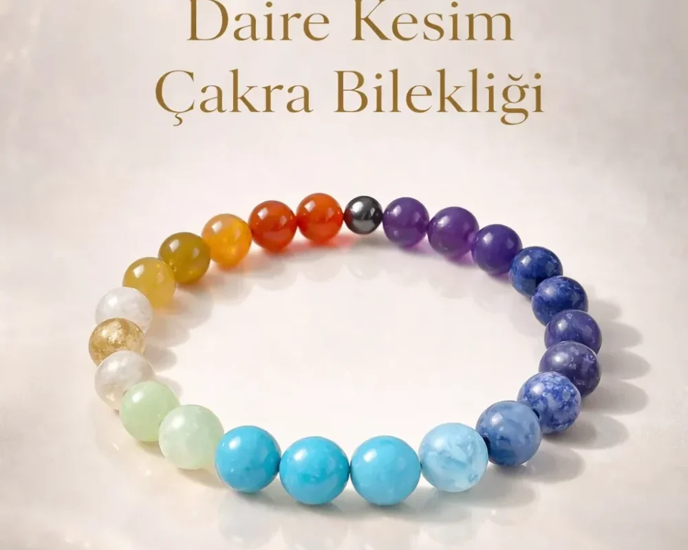 Daire Kesim Çakra Doğal Taş Bileklik