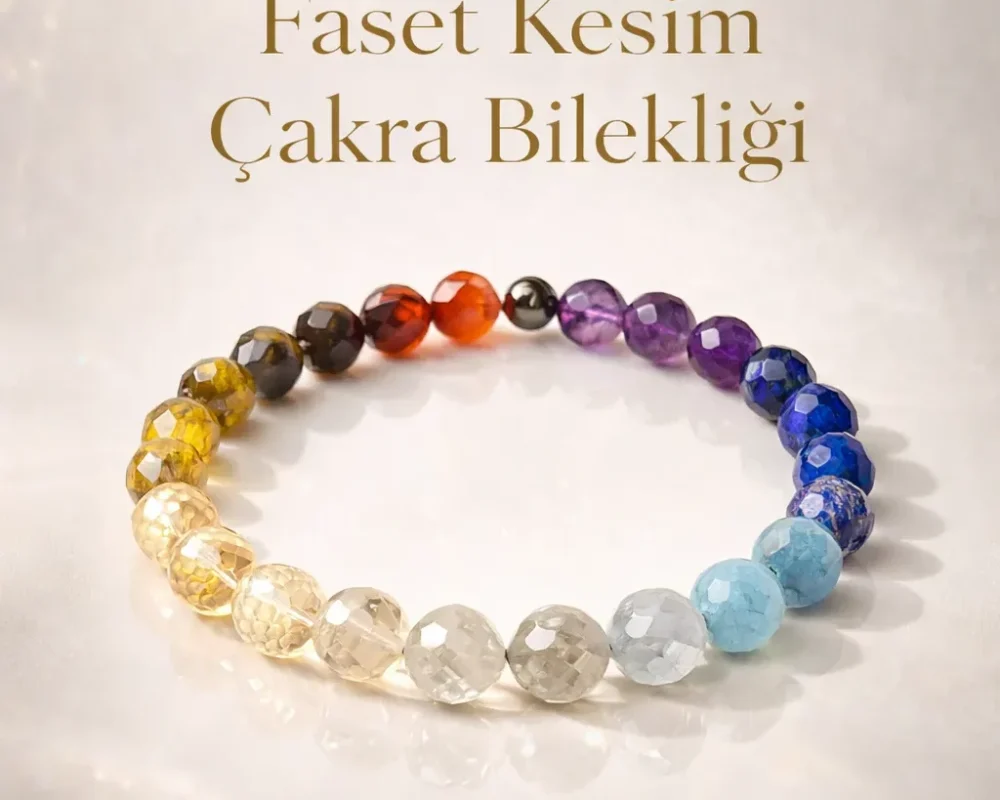 Faset kesim çakra doğal taş bileklik