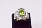 Zebercet (Peridot) Gümüş Yüzük - Görsel 4