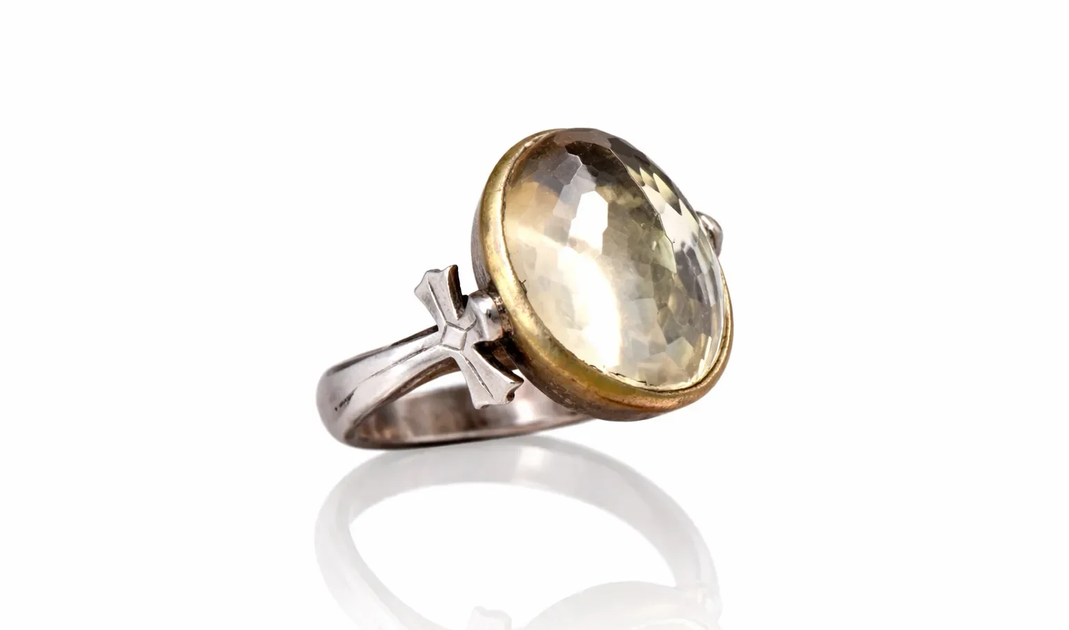 Sterling silver ring with citrine gemstone Limon Topaz Gümüş Yüzük - Görsel 1