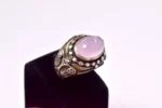 Pembe Kuvars Gümüş Yüzük - Görsel 3