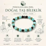 Psikologlara Özel Doğal Taş Bileklik – Amazonit, Yeşim ve Oniks