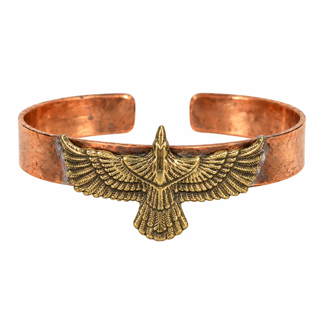 Copper Eagle Emblem Cuff Bracelet Bakır Bileklik - Görsel 1